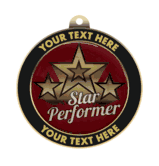 Star Performer Insert Medal with Personalized Rim