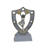 Star Shield Engraved Trophy - Cheerleader