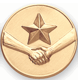 Star With Handshake Litho Medal Insert