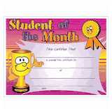 Student of the Month Award Certificate