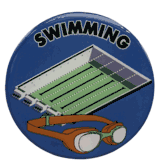 Swimming Epoxy Decal (2")