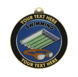 Swimming Insert Medal with Personalized Rim