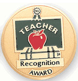 Teacher Recognition Award Medal Insert (Etched)