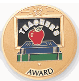 Teacher's Award Medal Insert (Etched)