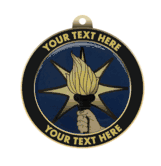 Torch Insert Medal with Personalized Rim