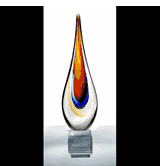 Torchier Swirl Award with Crystal Base