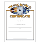 Track & Field Certificates