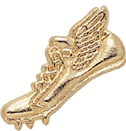 Track Shoe Gold Chenille Lapel Pins