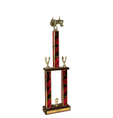 Tractor - Two-Tier Championship Trophy with Wood Base