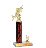 Trophies With Place Trim (1st, 2nd, or 3rd) - Marlin Fish Figure