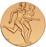 Two Runners Female Litho Medal Insert