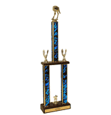 Two-Tier Championship Funny Trophy w/ Wood Base - Rear End