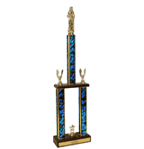 Two-Tier Championship Trophy w/ Wood Base - Beauty Queen