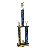 Two-Tier Championship Trophy w/ Wood Base - Billiards