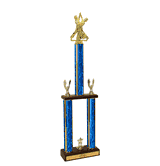 Two-Tier Championship Trophy w/ Wood Base - Couples Dancing