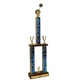 Two-Tier Championship Trophy w/ Wood Base - Darts