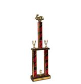 Two-Tier Championship Trophy w/ Wood Base - Rabbit Figure