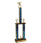 Two-Tier Championship Trophy w/ Wood Base - Racquetball