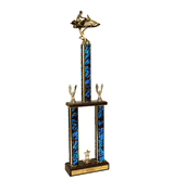 Two-Tier Championship Trophy w/ Wood Base - Snowmobiling