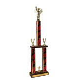 Two-Tier Championship Trophy w/ Wood Base - Spelling Bee