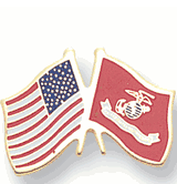 USA & Marine Flag Lapel Pins