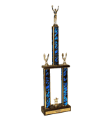 Victory Two Tier Championship Trophy W/ Wood Base