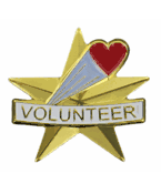 Volunteer Star-Shaped Heart Pin