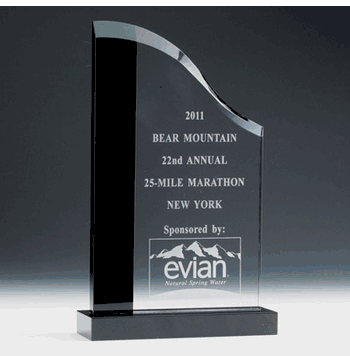 Wave Award Crystal with Black Trim - Click to enlarge