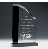 Wave Award Crystal with Black Trim