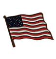 Waving Flag Pin (Brass)