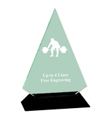 Weightlifting Acrylic Triangle Award With Black Base