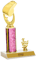 Whistle Trophy With Place Trim (1st, 2nd, or 3rd)