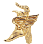 Winged Foot Torch Lapel Pins in Gold Finish